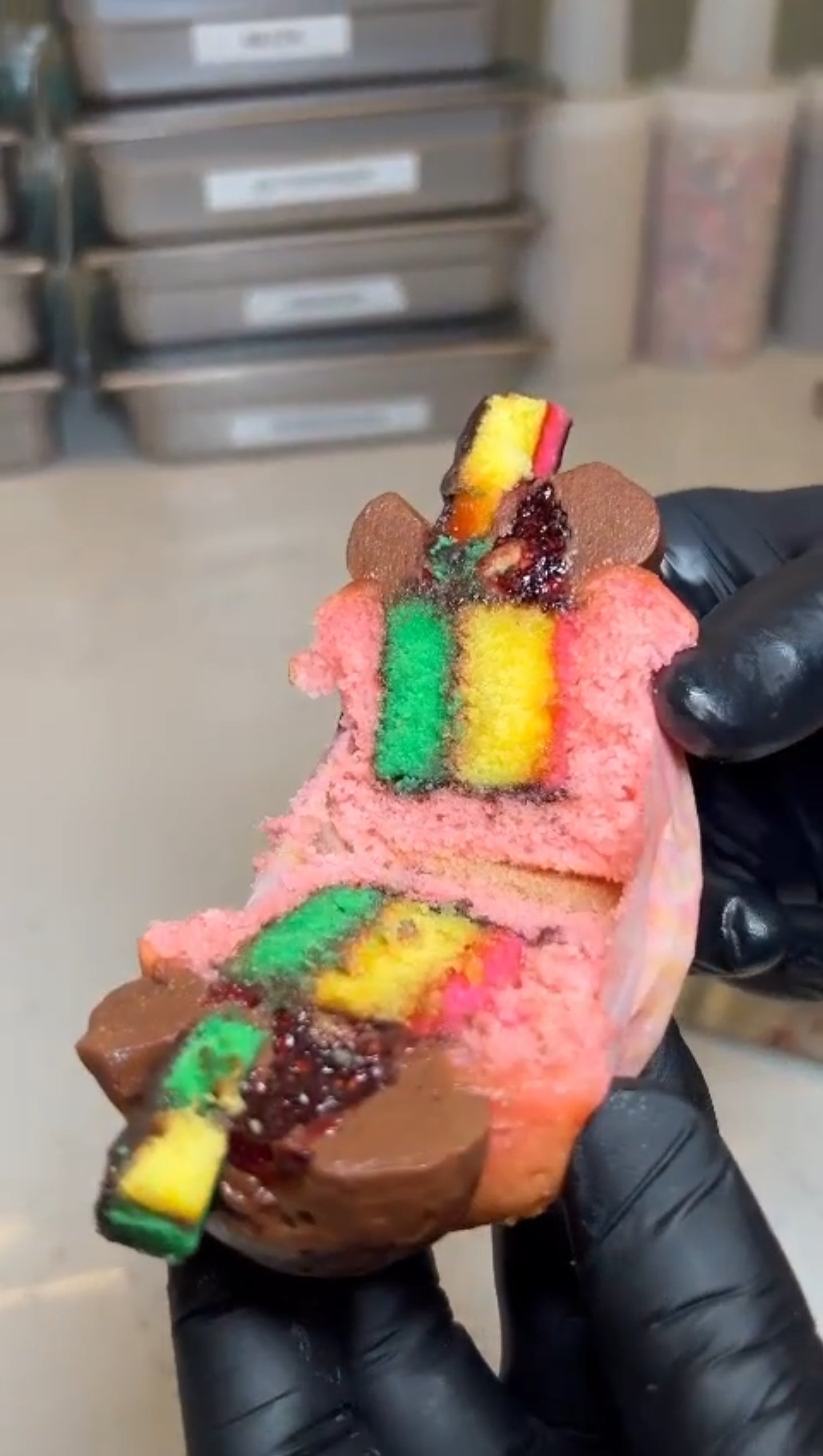 Rainbow cookie cupcake